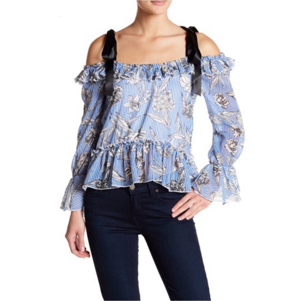 Romeo & Juliet Couture Ribbon Shoulder Top